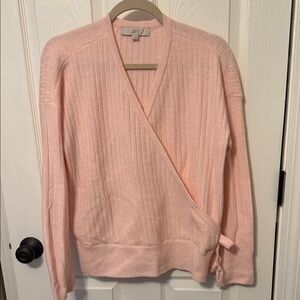 LOFT Women's Soft Pink V-Neck Sweater